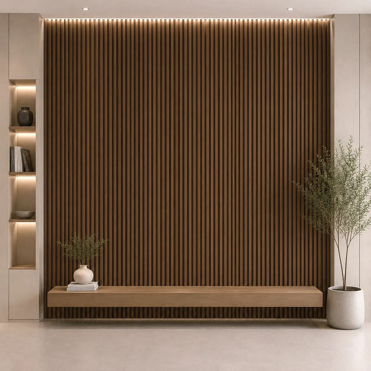 Mid walnut panel installed