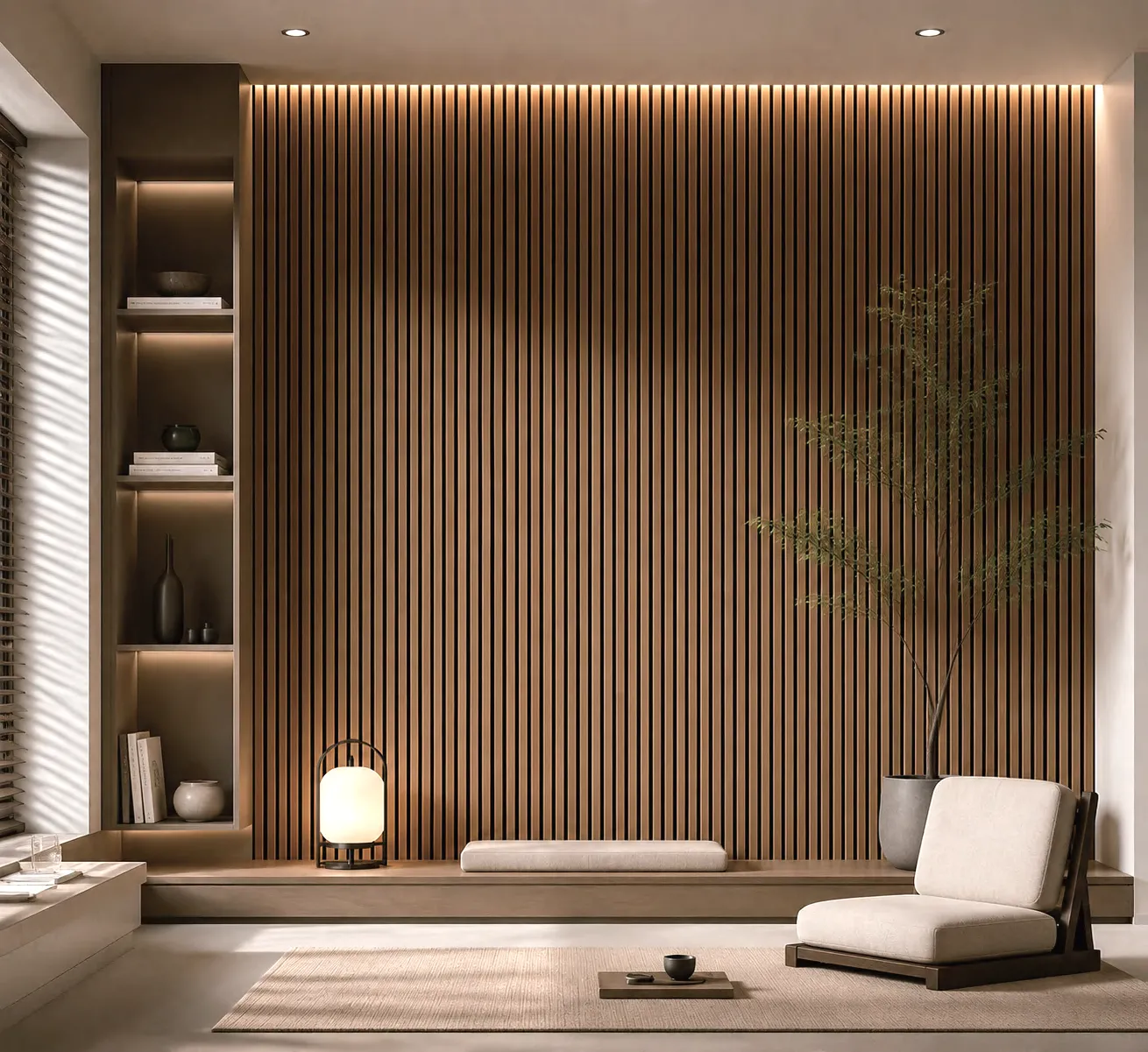 Teak panel installed